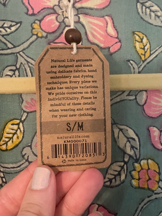 NWT Natural Life Pink and Teal Mixed Fabric Floral Print Kimono Sz S/M - Picture 4 of 4